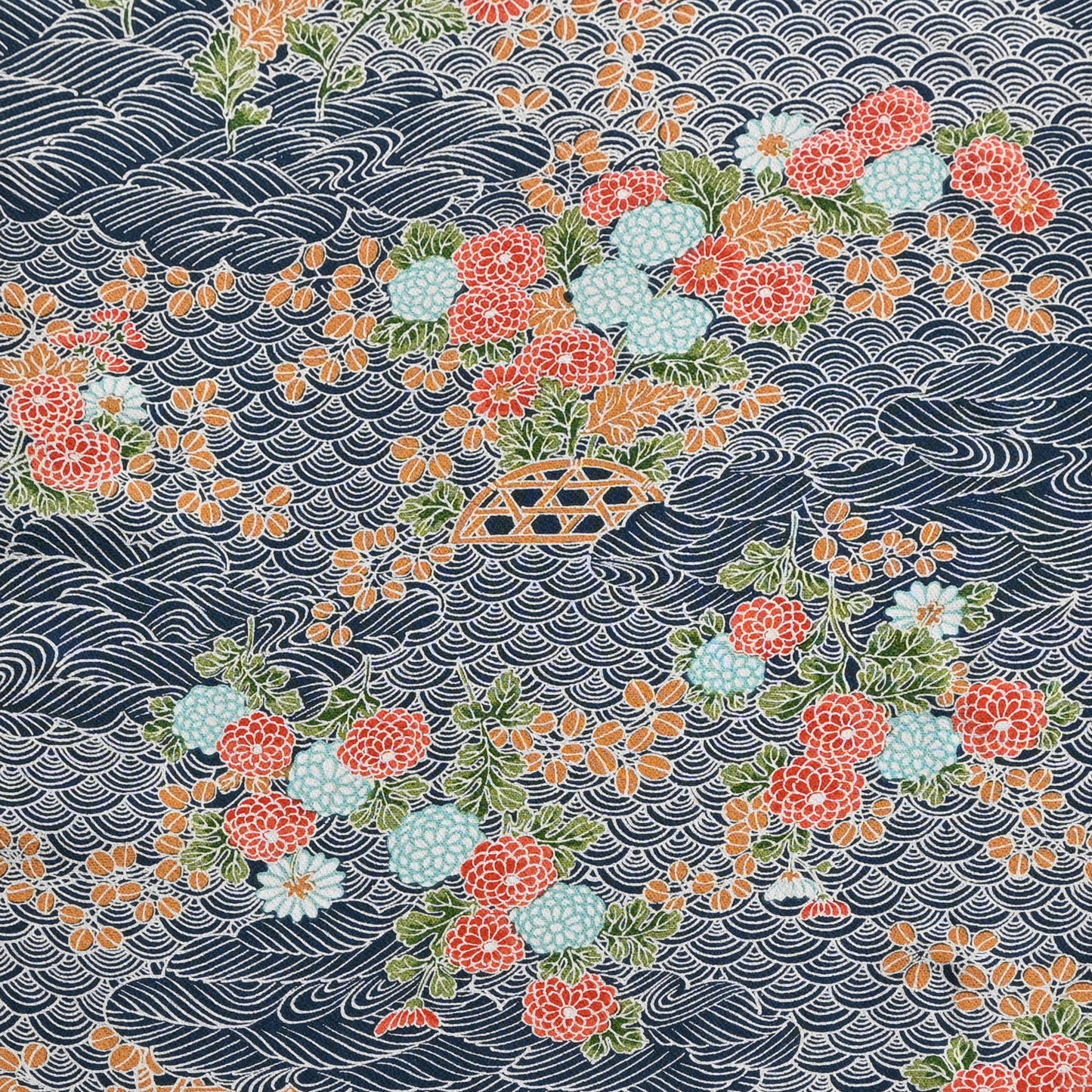 Vintage Chirimen Silk Kimono Fabric Sold By The Metre