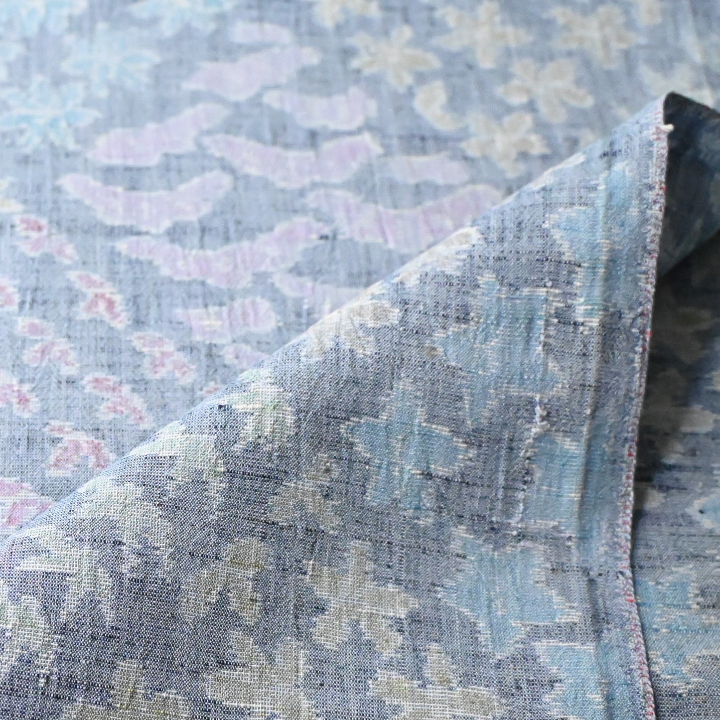 Vintage Tsumugi Silk Kimono Fabric Piece