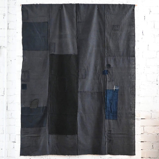 Vintage Black Indigo Boro Futon Cover